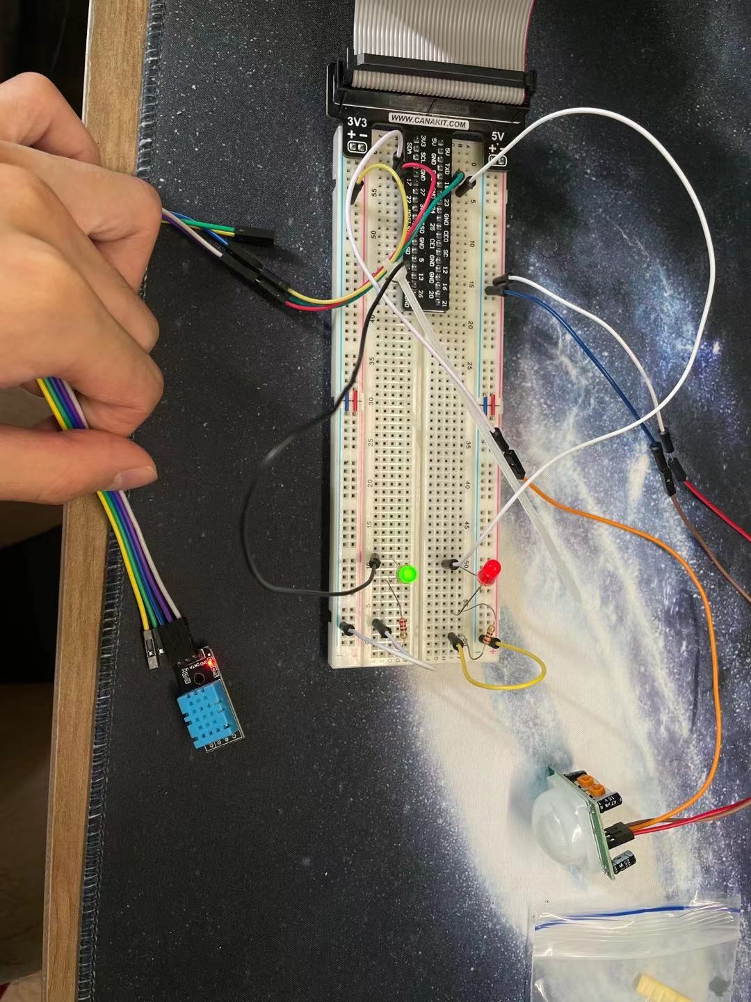 Figure 4 – Green LED On – DHT 11 is Collecting